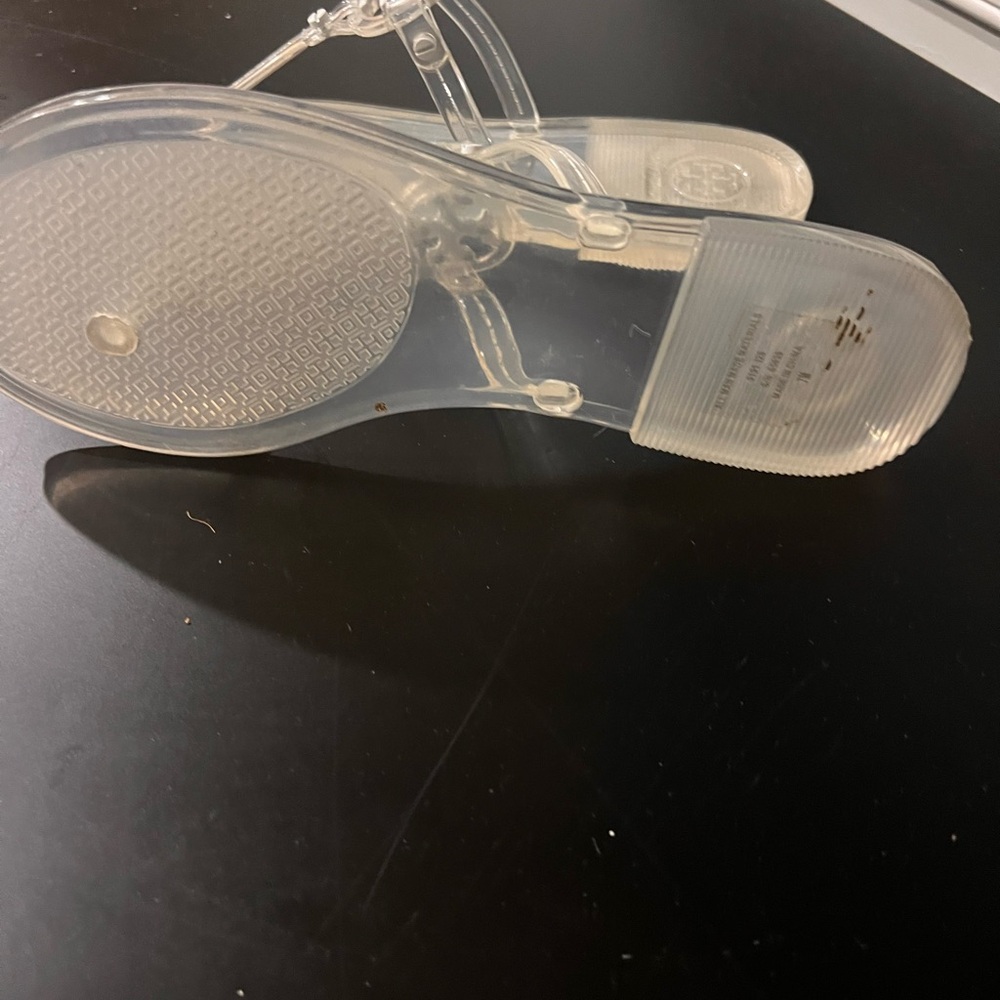 Tory Burch Clear Sandals with white logo - Picture 3 of 5